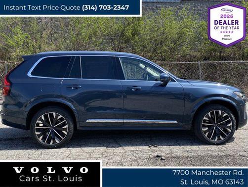 Denim Blue Metallic 2026 Volvo XC90 Plug-In Hybrid Plus, T8 AWD, Electric/Gasoline, Bright, 7 Seats