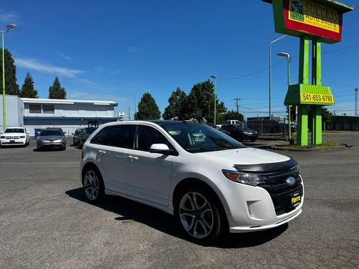 White Platinum Metallic Tri-Coat 2014 Ford Edge Sport