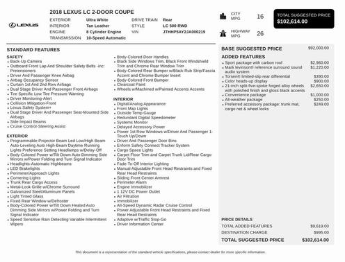 2018 Lexus LC 500 Base