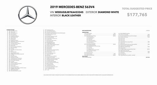2019 Mercedes-Benz AMG S 63 4MATIC
