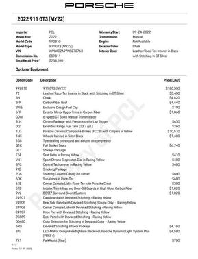2022 Porsche 911 GT3