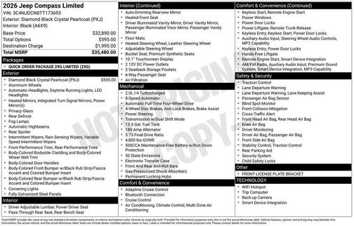 2026 Jeep Compass Limited