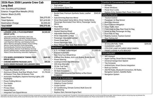 2026 RAM 3500 Laramie Crew Cab 4x4 8' Box