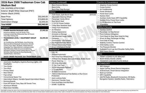 2026 RAM 2500 Tradesman