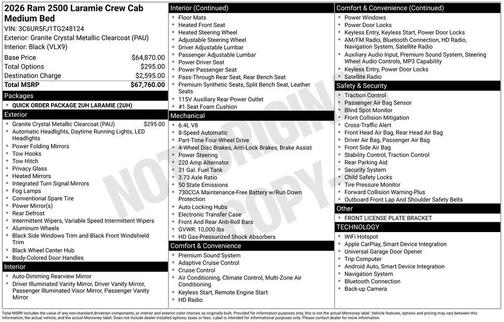 2026 RAM 2500 Laramie Crew Cab 4x4 6'4' Box