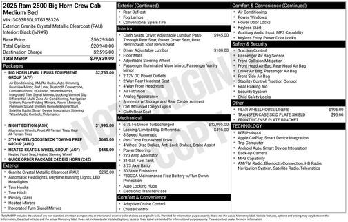 2026 RAM 2500 Big Horn