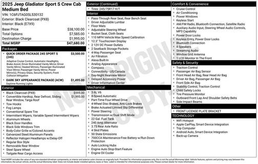 2025 Jeep Gladiator Sport S