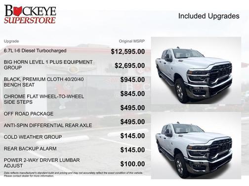 Bright White Clearcoat 2025 RAM 2500 Big Horn Crew Cab 4x4 6'4' Box