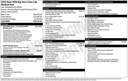 2026 RAM 2500 Big Horn