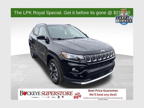 Diamond Black Crystal Pearlcoat 2022 Jeep Compass Limited