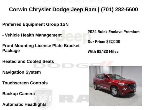 Cherry Red Tintcoat 2024 Buick Enclave Premium AWD