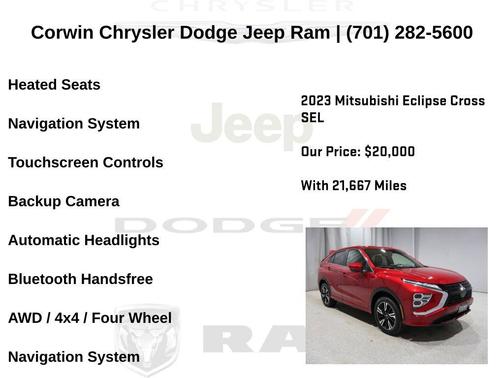 Red Diamond 2023 Mitsubishi Eclipse Cross SEL