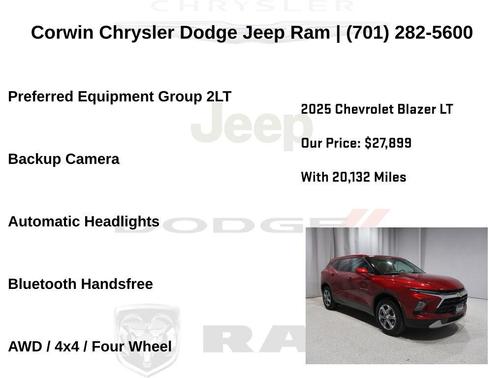 Radiant Red Tintcoat 2025 Chevrolet Blazer 2LT