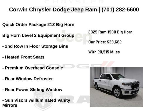 Bright White Clearcoat 2025 RAM 1500 Big Horn/Lone Star