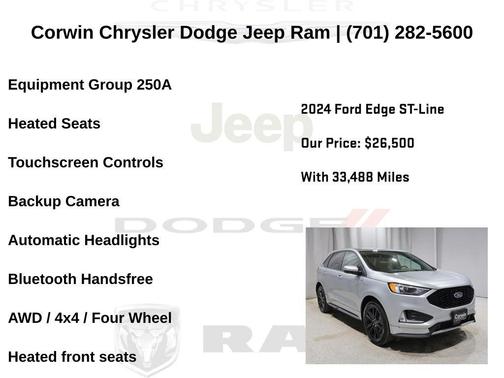 ICONIC SILVER 2024 Ford Edge ST Line