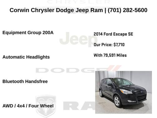 TUXEDO BLACK METALLIC 2014 Ford Escape SE