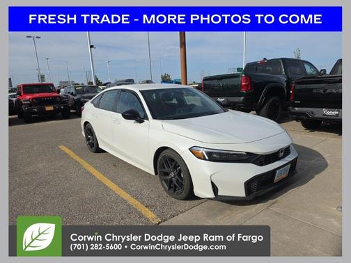 Platinum White Pearl 2025 Honda Civic Sport