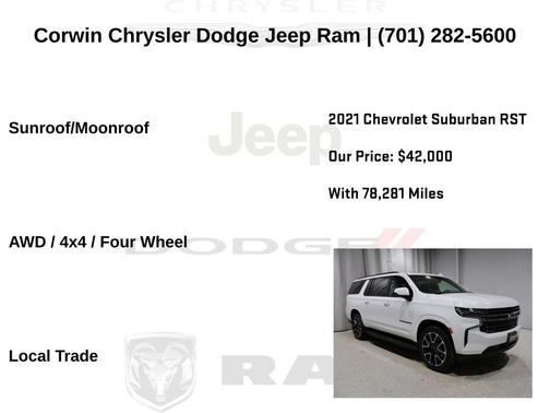 White 2021 Chevrolet Suburban RST