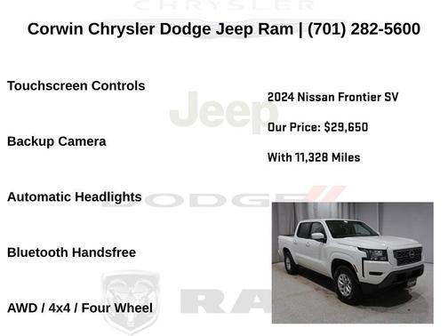 Glacier White 2024 Nissan Frontier SV