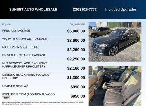 Blue 2018 Mercedes-Benz S-Class S 560