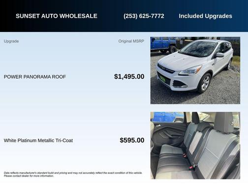 White Platinum Clearcoat Metallic 2015 Ford Escape SE