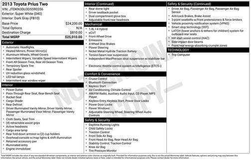2013 Toyota Prius Two