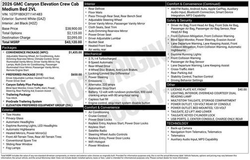 Summit White 2026 GMC Canyon Elevation