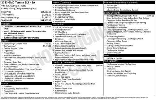 Ebony Twilight Metallic 2023 GMC Terrain SLT