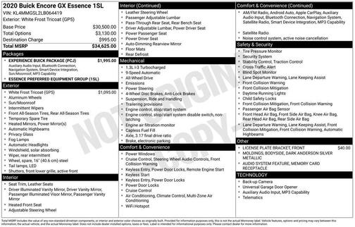 White Frost Tricoat 2020 Buick Encore GX Essence