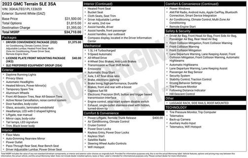 Summit White 2023 GMC Terrain SLE