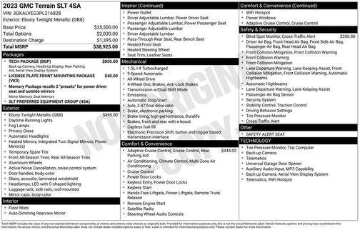 Ebony Twilight Metallic 2023 GMC Terrain SLT