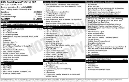 Moonstone Gray Metallic 2024 Buick Envista Preferred FWD