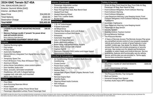 Summit White 2024 GMC Terrain SLT