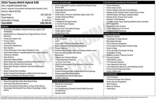 Magnetic Gray Metallic/Midnight Black Metallic 2024 Toyota RAV4 Hybrid SE