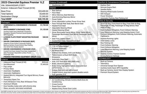 Iridescent Pearl Tricoat 2023 Chevrolet Equinox Premier w/1LZ