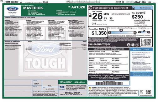 Carbonized Grey Metallic 2022 Ford Maverick XLT