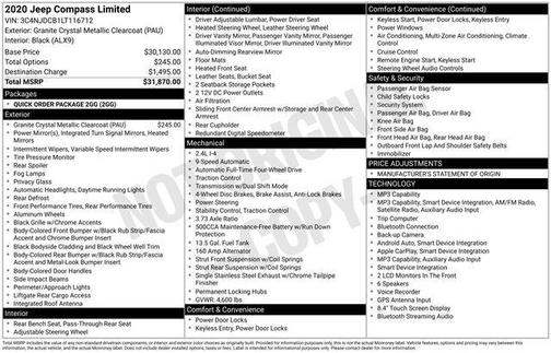 Granite Crystal Metallic Clearcoat 2020 Jeep Compass Limited