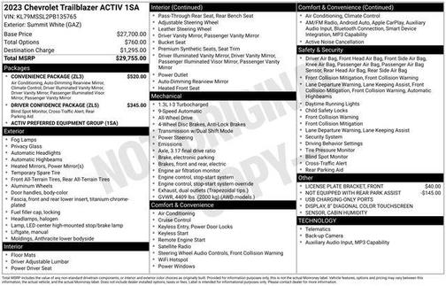Summit White 2023 Chevrolet Trailblazer ACTIV