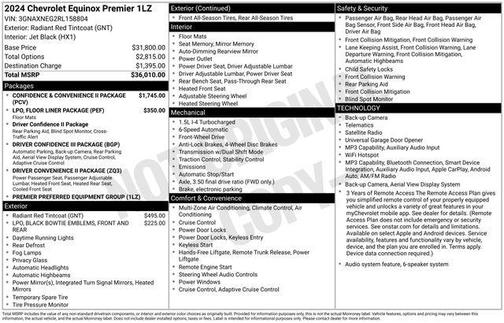 Radiant Red Tintcoat 2024 Chevrolet Equinox Premier w/1LZ