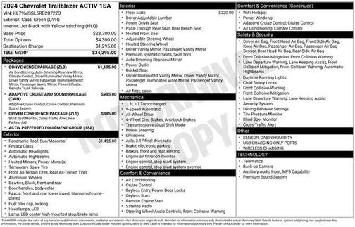Cacti Green 2024 Chevrolet Trailblazer ACTIV