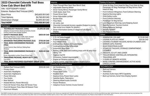 Radiant Red Tintcoat 2023 Chevrolet Colorado Trail Boss