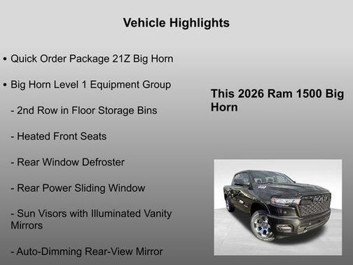 2026 RAM 1500 Big Horn/Lone Star