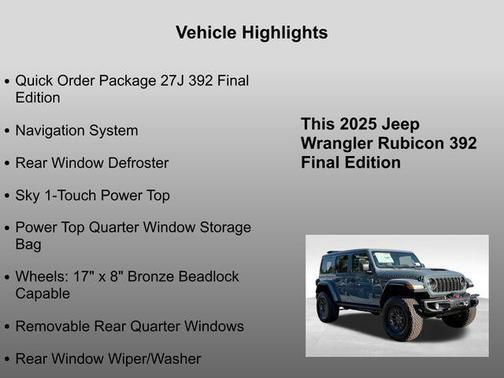 2025 Jeep Wrangler Rubicon 392 Final Edition