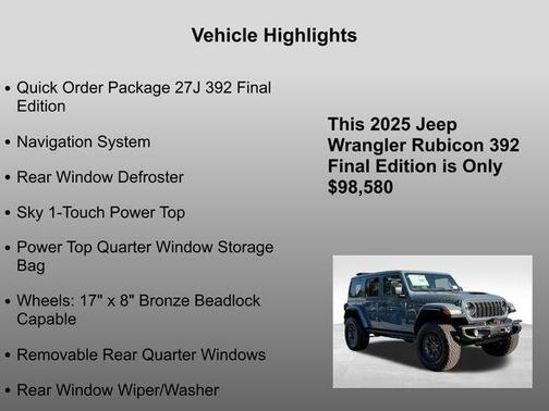 2025 Jeep Wrangler Rubicon 392 Final Edition