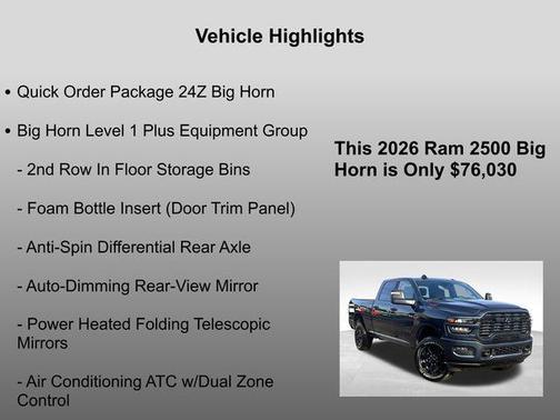 2026 RAM 2500 Big Horn