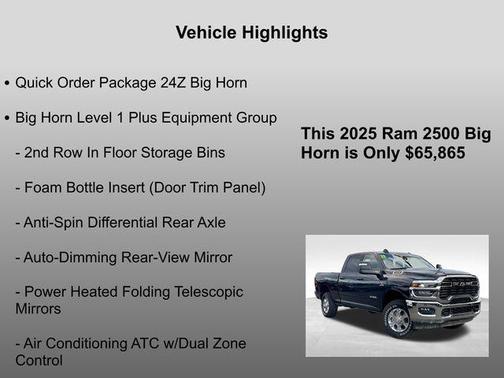 2025 RAM 2500 Big Horn Crew Cab 4x4 6'4' Box