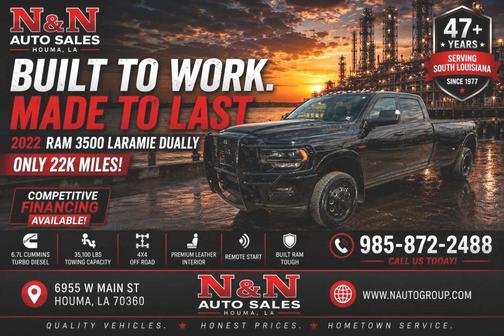 Diamond Black Crystal Pearlcoat 2022 RAM 3500 Limited Crew Cab 4x4 8' Box