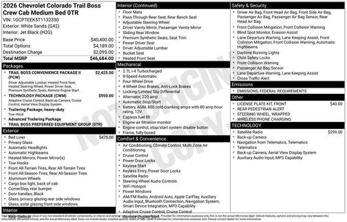 2026 Chevrolet Colorado Trail Boss