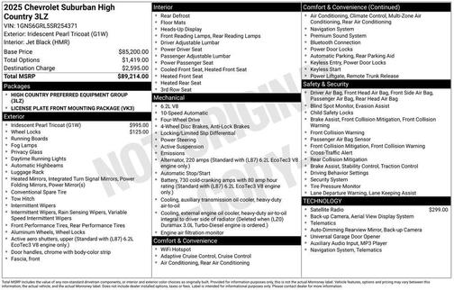 2025 Chevrolet Suburban 4WD High Country