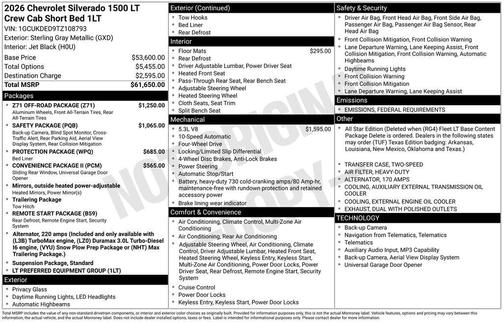 2026 Chevrolet Silverado 1500 LT